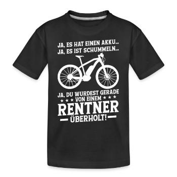 Ja, es hat einen Akku... Ja, es ist schummeln... - Kinder Premium Bio T-Shirt - Schwarz - Vorne
