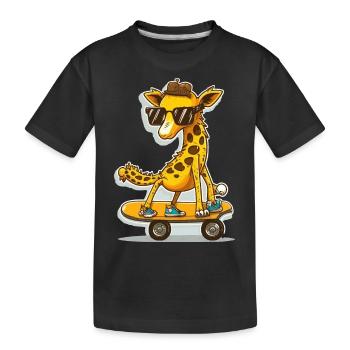 Girafe de skateboard - T-shirt bio Premium Enfant - noir - Devant