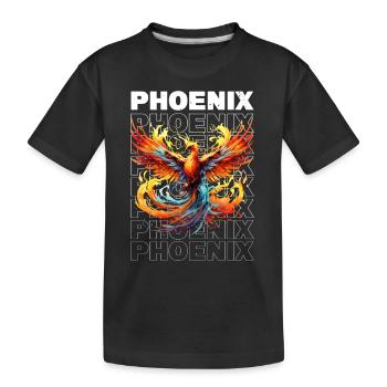 Phoenix Phoenix Fire Flames Mythologie des oiseaux - T-shirt bio Premium Enfant - noir - Devant