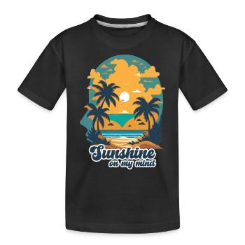 Sunshine in my mind. Cool summertime design. - Kids' Premium Organic T-Shirt - black - Front