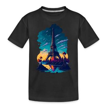Abstract Tower of Paris - Kids' Premium Organic T-Shirt - black - Front