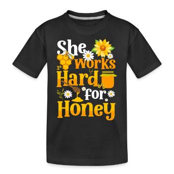 Honig Umweltschutz Züchter - Kinder Premium Bio T-Shirt - Schwarz - Vorne