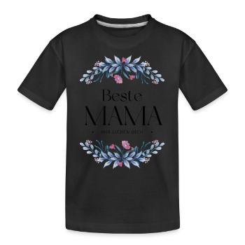 Beste Mama - Kinder Premium Bio T-Shirt - Schwarz - Vorne