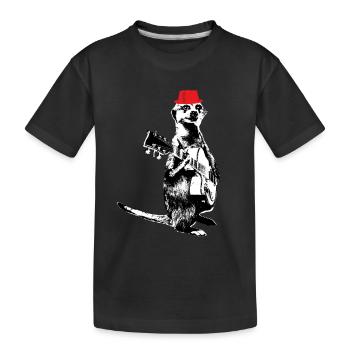 Suricate Guitariste White BG Red Hat - T-shirt bio Premium Enfant - noir - Devant