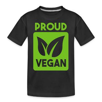 Symbol for proud vegans - Kids' Premium Organic T-Shirt - black - Front