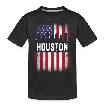 Houston USA flag design for proud Houston residents - Kids' Premium Organic T-Shirt - black - Front