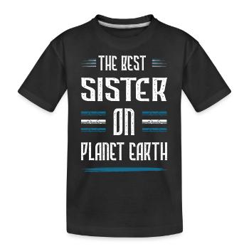 Beste Schwester Spruch - Kinder Premium Bio T-Shirt - Schwarz - Vorne
