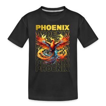 Phoenix Phoenix Fire Flames Mythologie des oiseaux - T-shirt bio Premium Enfant - noir - Devant