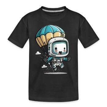 Fallschirmsprung-Bot - Kinder Premium Bio T-Shirt - Schwarz - Vorne