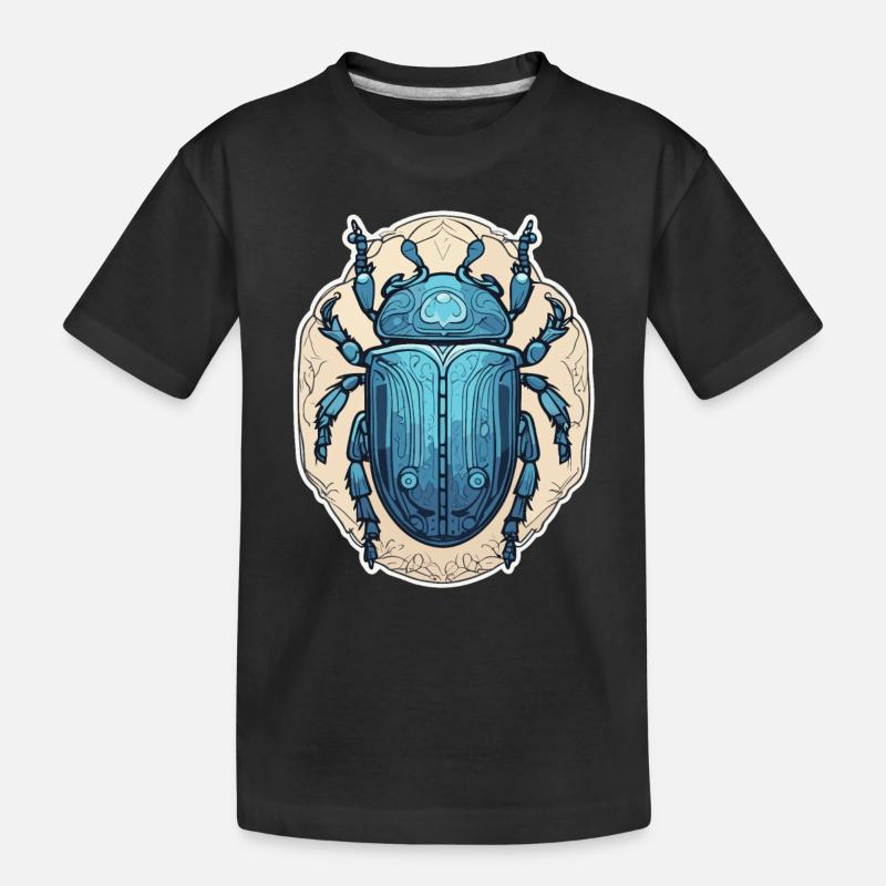 Blauer Skarabäus - Kinder Premium Bio T-Shirt - Schwarz