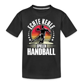 Handball Handballer - Kinder Premium Bio T-Shirt - Schwarz - Vorne