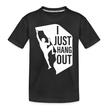 I Just Hang Out Climbing Boulder - Kinder Premium Bio T-Shirt - Schwarz - Vorne