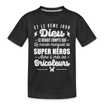 citations bricoleurs / t-shirt humour bricoleur - T-shirt bio Premium Enfant - noir - Devant