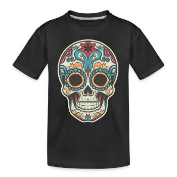 Crâne rétro 3 - T-shirt bio Premium Enfant - noir - Devant