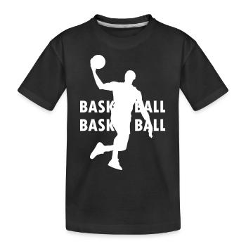 Basketball - Kinder Premium Bio T-Shirt - Schwarz - Vorne
