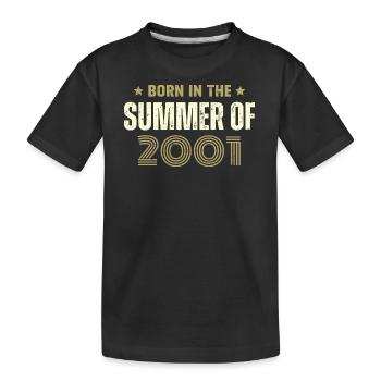 Jahrgang 2001 Jahrgang 2001 Geburtstagsgeschenk - Kinder Premium Bio T-Shirt - Schwarz - Vorne