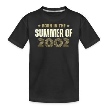 Jahrgang 2002 Jahrgang 2002 Geburtstagsgeschenk - Kinder Premium Bio T-Shirt - Schwarz - Vorne