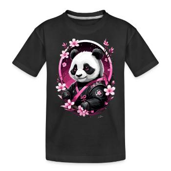 Panda japon rose asie - T-shirt bio Premium Enfant - noir - Devant