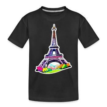 Eiffelturm #2 - Kinder Premium Bio T-Shirt - Schwarz - Vorne