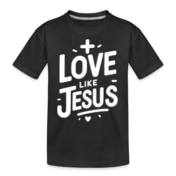 Love is Jesus - Kids' Premium Organic T-Shirt - black - Front