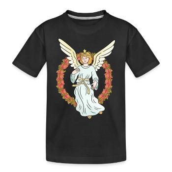 Ange Gardien Ange Protecteur Chapelet Spirituel - T-shirt bio Premium Enfant - noir - Devant