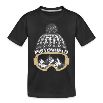 Pistenheld Skifahrer Snowboarder Winter - Kinder Premium Bio T-Shirt - Schwarz - Vorne