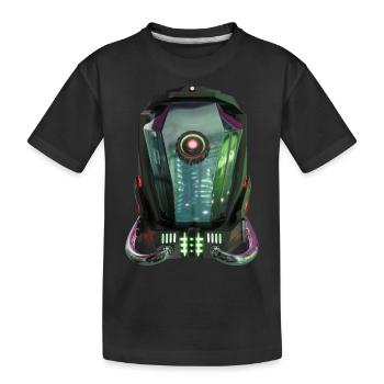 Futuristischer Roboterhelm - Kinder Premium Bio T-Shirt - Schwarz - Vorne