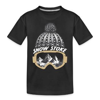 Snow Stoke - Kids' Premium Organic T-Shirt - black - Front