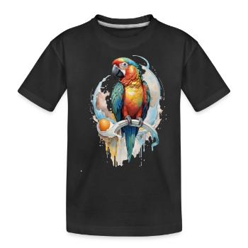 Perroquet Aquarelle - T-shirt bio Premium Enfant - noir - Devant