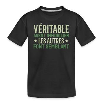 Immobilienmakler Geschenk Humor - Kinder Premium Bio T-Shirt - Schwarz - Vorne