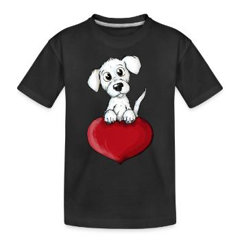 Coeur de chien - T-shirt bio Premium Enfant - noir - Devant