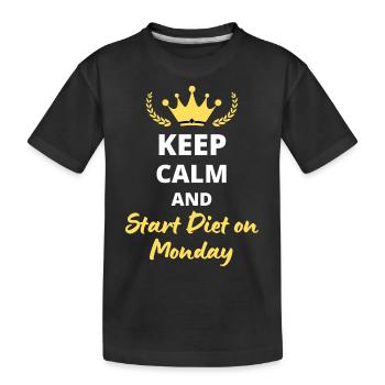 Keep Calm and Start Diet Monday - T-shirt bio Premium Enfant - noir - Devant