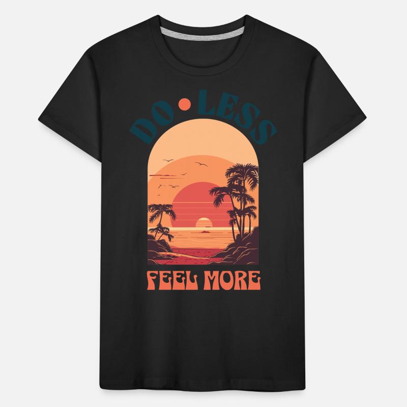 Do Less Feel More – Retro-style sunset Kids' Premium Organic T-Shirt