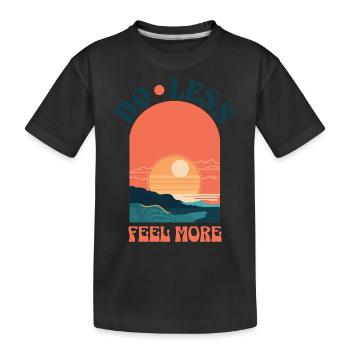 Do Less, Feel More – Coucher de soleil de style rétro - T-shirt bio Premium Enfant - noir - Devant