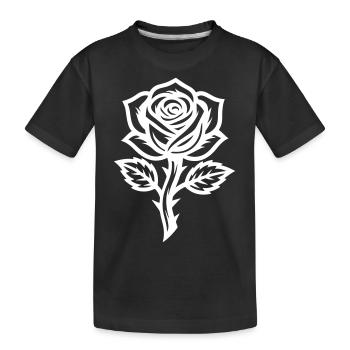 Rose Blume Symbol - Kinder Premium Bio T-Shirt - Schwarz - Vorne