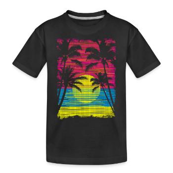 Sunset Paradise - Kinder Premium Bio T-Shirt - Schwarz - Vorne