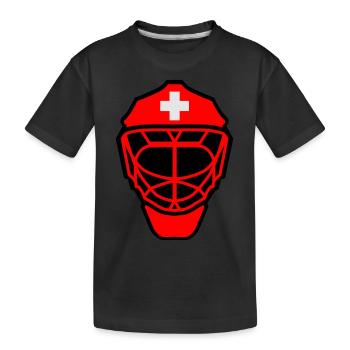 Hockey Goalie Mask Switzerland - Kids' Premium Organic T-Shirt - black - Front