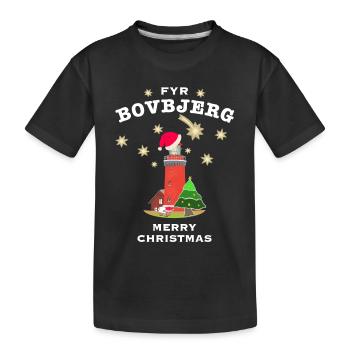 Christmas Denmark, lighthouse Bovbjerg - Kids' Premium Organic T-Shirt - black - Front