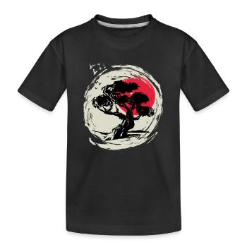 Bonsaï Art Coucher de soleil japonais - T-shirt bio Premium Enfant - noir - Devant