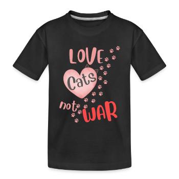 Aime les chats, pas la guerre, - T-shirt bio Premium Enfant - noir - Devant