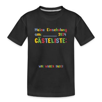 Le livre d’or des écoliers 2024 était là ! Scolarisation - T-shirt bio Premium Enfant - noir - Devant