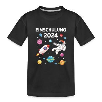 Inscription à l’école des astronautes de l’espace 2024 - T-shirt bio Premium Enfant - noir - Devant
