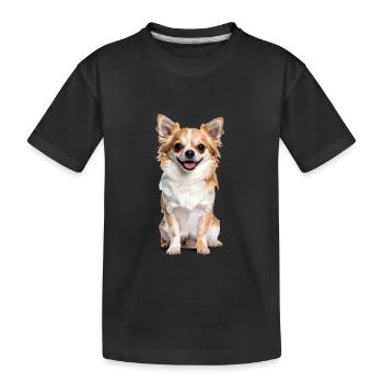 Chihuahua moelleux – petit, moelleux et plein d’amour ! - T-shirt bio Premium Enfant - noir - Devant