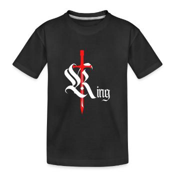 Roi gothique Design avec épée texte blanc - T-shirt bio Premium Enfant - noir - Devant