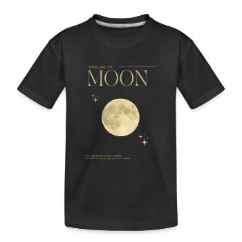 Leuchtendes Mondmotiv mit Sternen - Kinder Premium Bio T-Shirt - Schwarz - Vorne