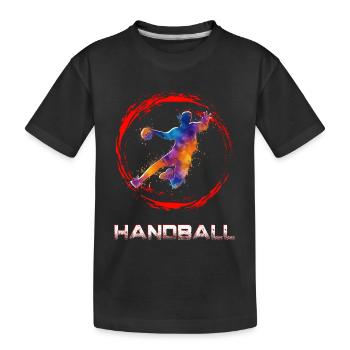 Handball - Kinder Premium Bio T-Shirt - Schwarz - Vorne