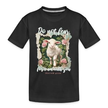 Lamm Christlich Bibelvers - Kinder Premium Bio T-Shirt - Schwarz - Vorne
