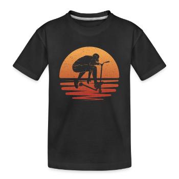 Scooter Tricks E-Roller Stunt Scooter - Kinder Premium Bio T-Shirt - Schwarz - Vorne