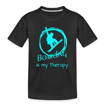 Boarding is my Therapy - Kinder Premium Bio T-Shirt - Schwarz - Vorne
