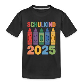 Schulkind Einschulung - Kinder Premium Bio T-Shirt - Schwarz - Vorne